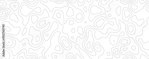 Modern topographic contour lines on white background