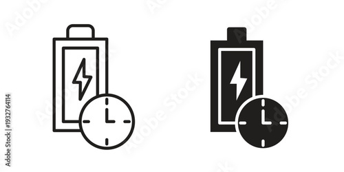 long battery life icon Symbol for App and Web UI Design Vectors