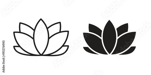 Lotus flower icon Symbol for App and Web UI Design Vectors