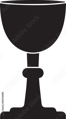 Eucharist communion chalice vector silhouette illustration religious cup line art icon