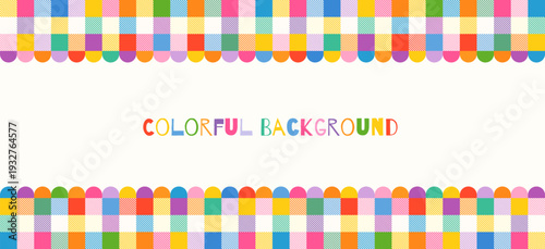 Colorful check vector border with copy space for text, Gingham backgrounds for kids Easter and summer designs, invitations, banners menu and recipes