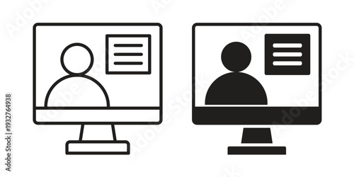 Online course icon Symbol for App and Web UI Design Vectors