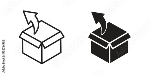 Open box icon Symbol for App and Web UI Design Vectors