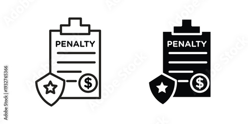 Penalty icon Symbol for App and Web UI Design Vectors