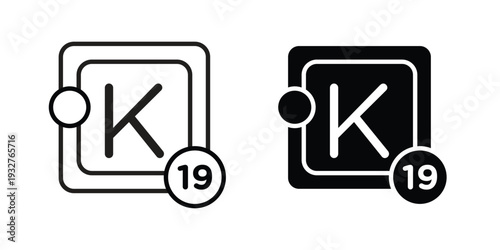 Potassium icon Symbol for App and Web UI Design Vectors
