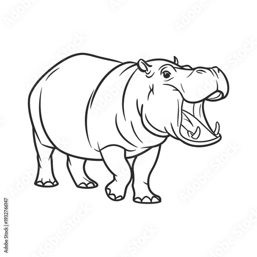 Vector illustration of a hippopotamus