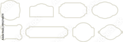 A collection of various blank label shapes