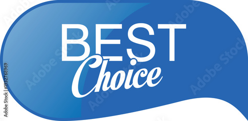 A blue and white best choice logo on a plain background