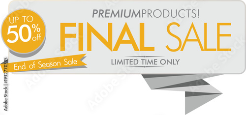 A final sale sign with a 50 percent discount