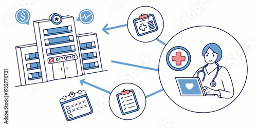 Healthcare professionals utilizing digital tools for remote patient care and data management