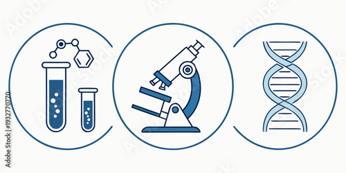 Scientific research and analysis with laboratory equipment and dna structure
