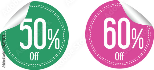 Discount stickers for sales and promotions