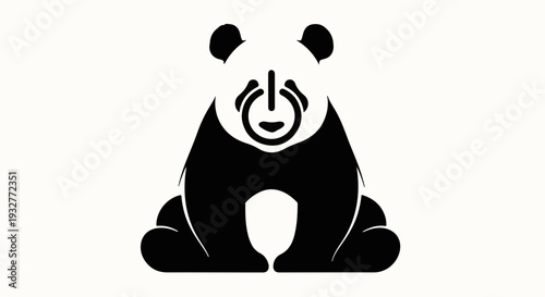 Stylized panda illustration with a power button symbol on its face, representing technology and nature.