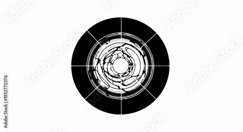 Abstract swirling vortex of energy within a circular frame