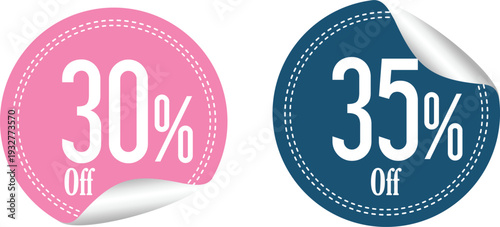 Discount stickers for promotional offers and sales