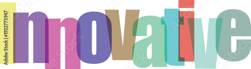 Colorful Overlapping Innovative Text Vector Illustration