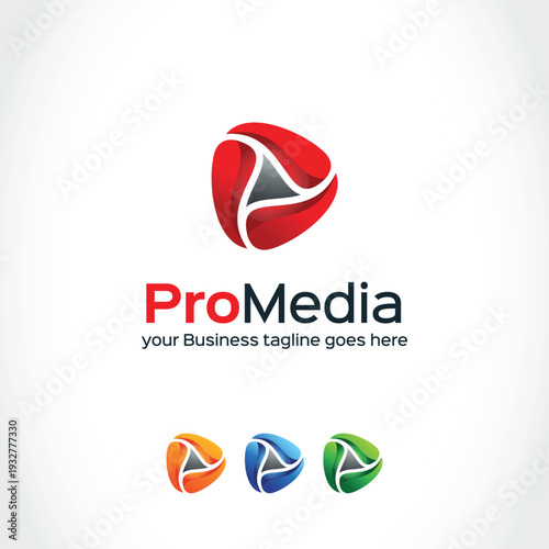 ProMedia Red Play Button Logo