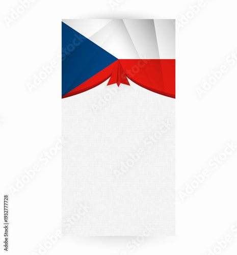 Travel to Czech Republic, Stylish Travel Banner with Flag and Paper Airplane.