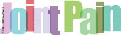 Colorful Overlapping Joint Pain Text Illustration