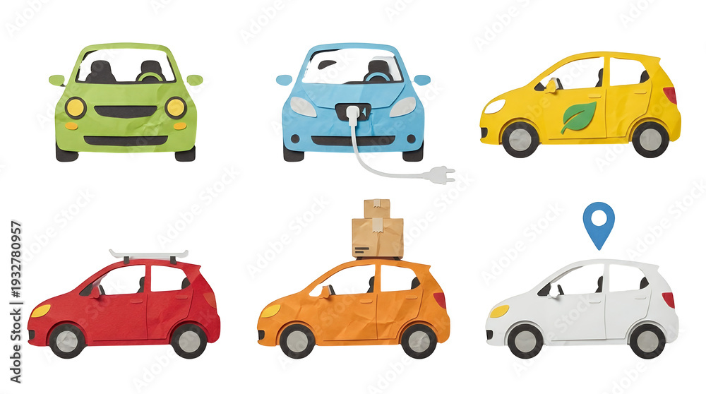 Naklejka premium Modern electric and urban vehicle collection.