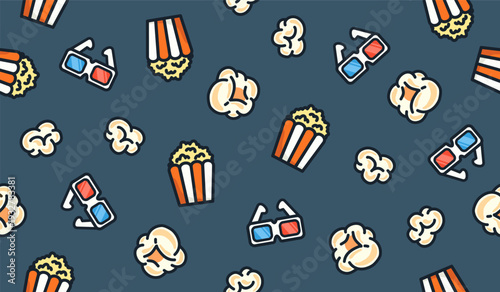 Cute popcorn pattern background vector design