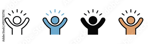 Happiness concept line icon, outline symbol design, simple element illustration depicting contentment