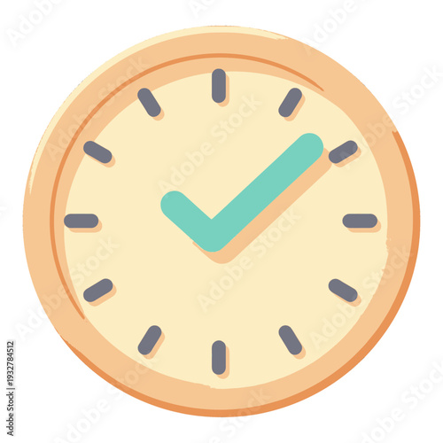 Checkmark Clock Vector Icon