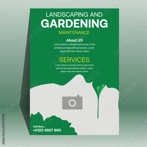 Modern Landscaping Company Promotional Leaflet Template