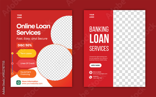 Modern Banking Loan Service Social Media Poster Template Financial Credit Promotion Design