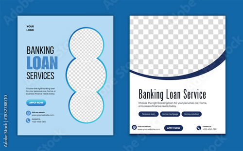 Modern Banking Loan Service Social Media Poster Template Financial Credit Promotion Design
