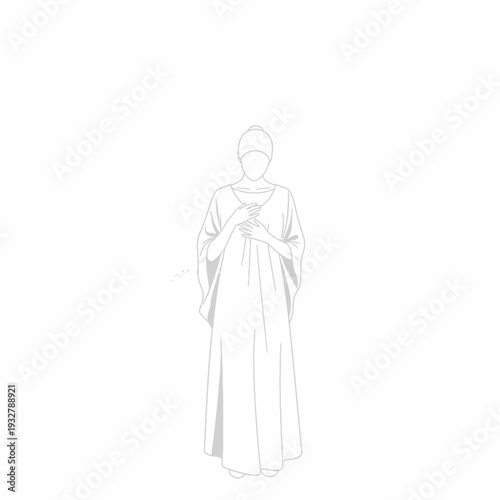 Sketch of Person in Long Robe.