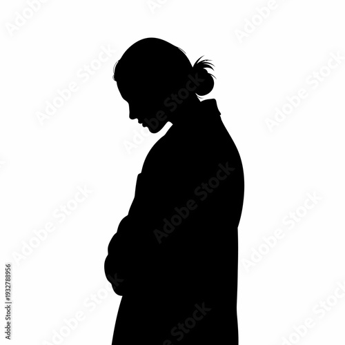 Pregnant Woman Silhouette Profile View.
