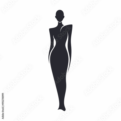 Silhouette of a Woman in Dress.