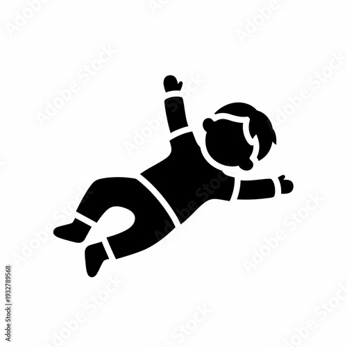 Silhouette of Astronaut Floating in Space.