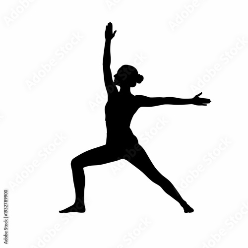 Woman Practicing Yoga Silhouette Fitness Pose.