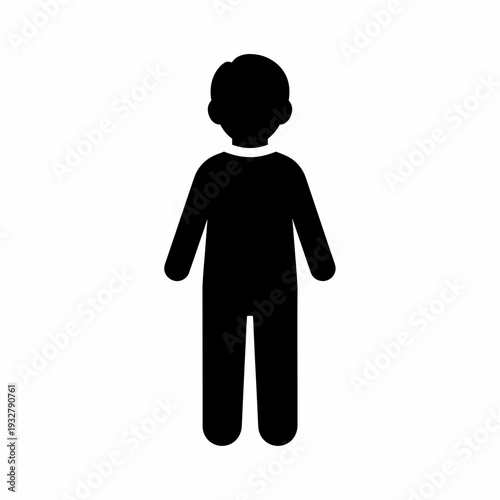 Simple Black Silhouette of a Child.