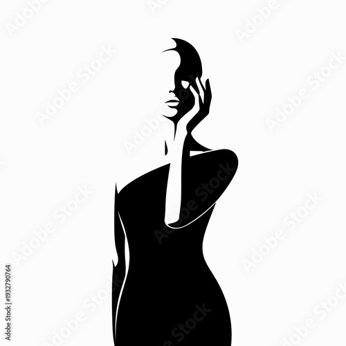 Silhouette of a Woman Talking on Phone.