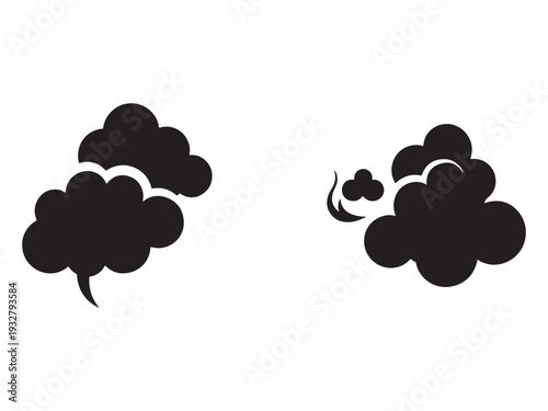 Blackcloudssilhouetteweatherforecasticoncloudyskymeteorologycloudformationweatherpatternatmosphericphenomenacloudsshapeisolatedonwhitebackground