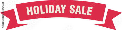 A red banner with white text reading holiday sale