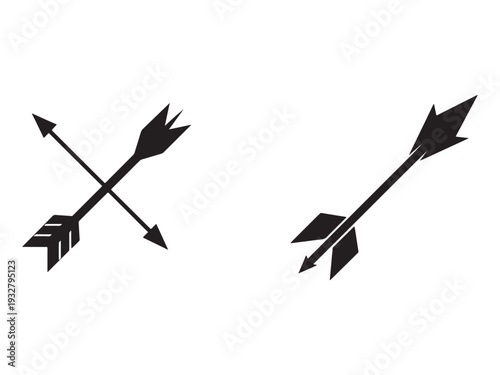 Crossed and single arrows on white background for design and icon purposes  arrows are black