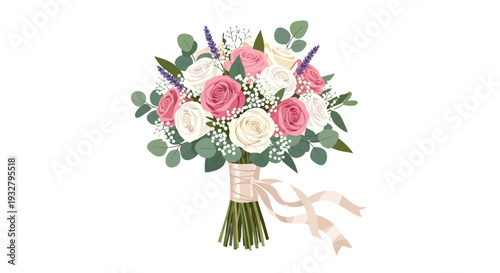 Romantic Pink Bouquet Illustration