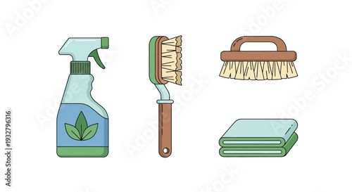Natural Cleaning Supplies Illustration