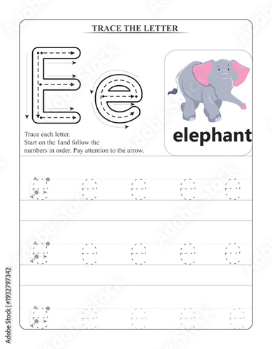 Elephant Themed Handwriting Practice Page