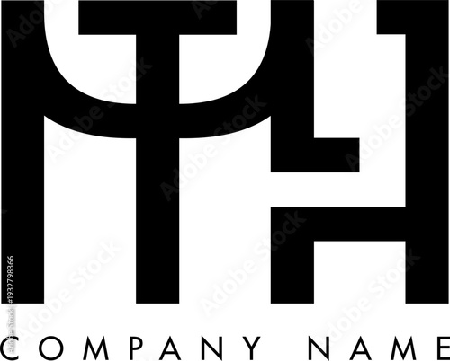 Creative Abstract Initial Letter MH Logo Design