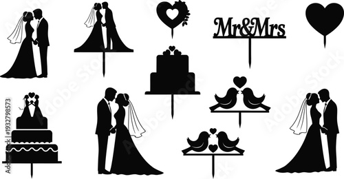 Wedding Cake Decorations Illustration