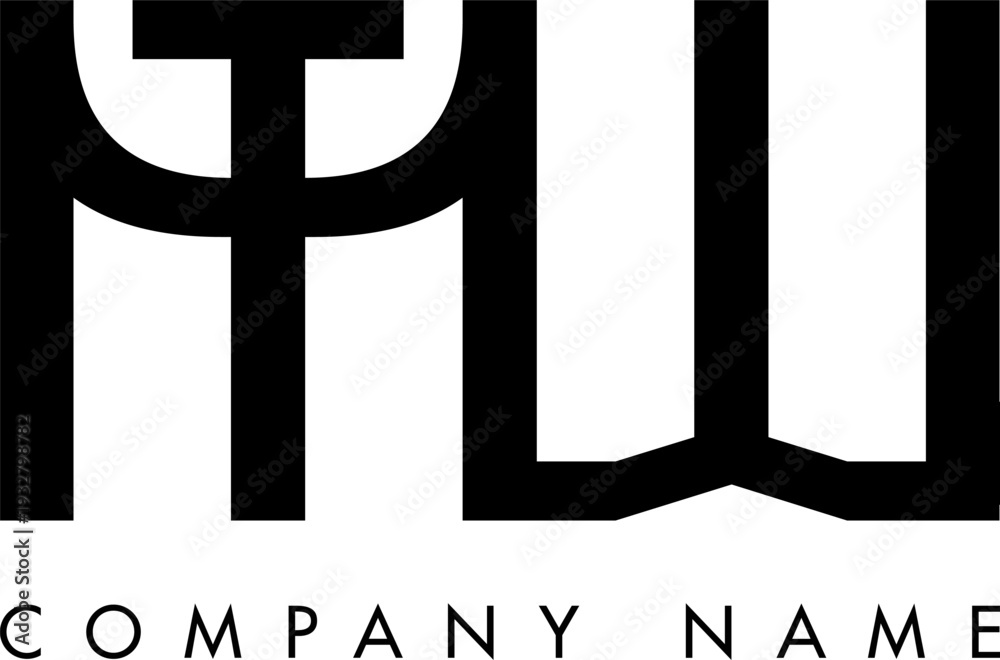 Obraz premium Creative Abstract Initial Letter MW Logo Design