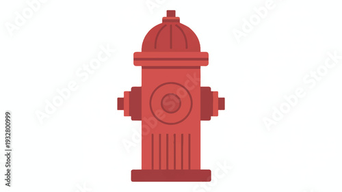A minimalist illustration of a red fire hydrant in a flat design style (4)_traced