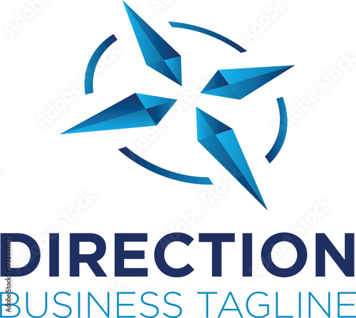 Direction Blue Arrows Compass Logo