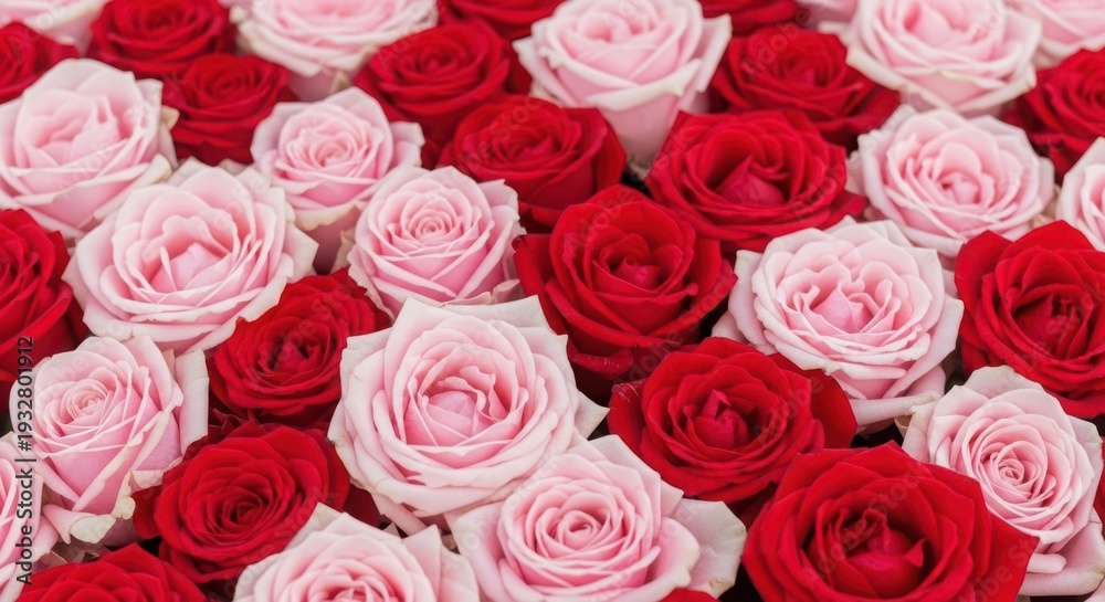 Fototapeta premium A bouquet of red and pink roses