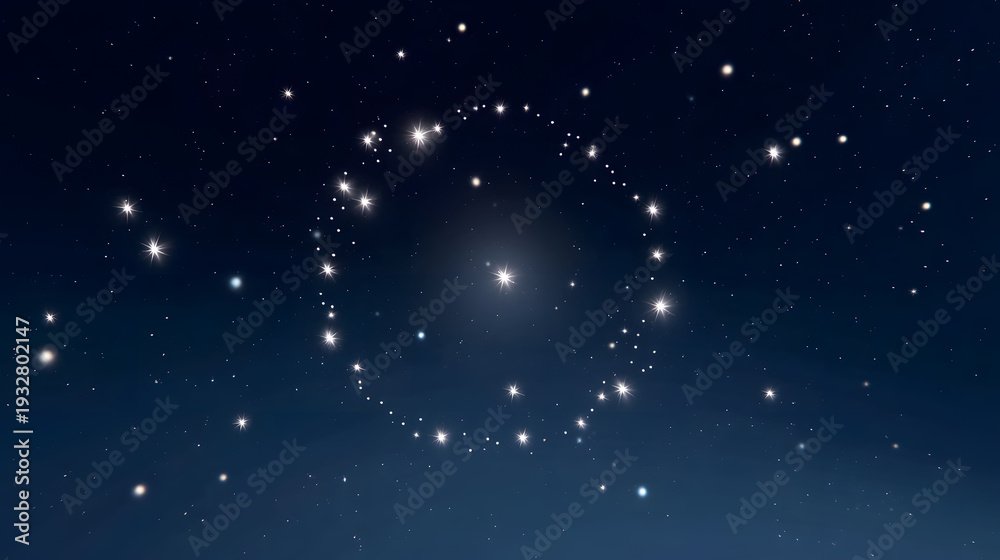 Fototapeta premium Deep space background with glowing blue galaxy and stars. Abstract universe illustration for astronomy, science fiction and cosmic exploration themes.